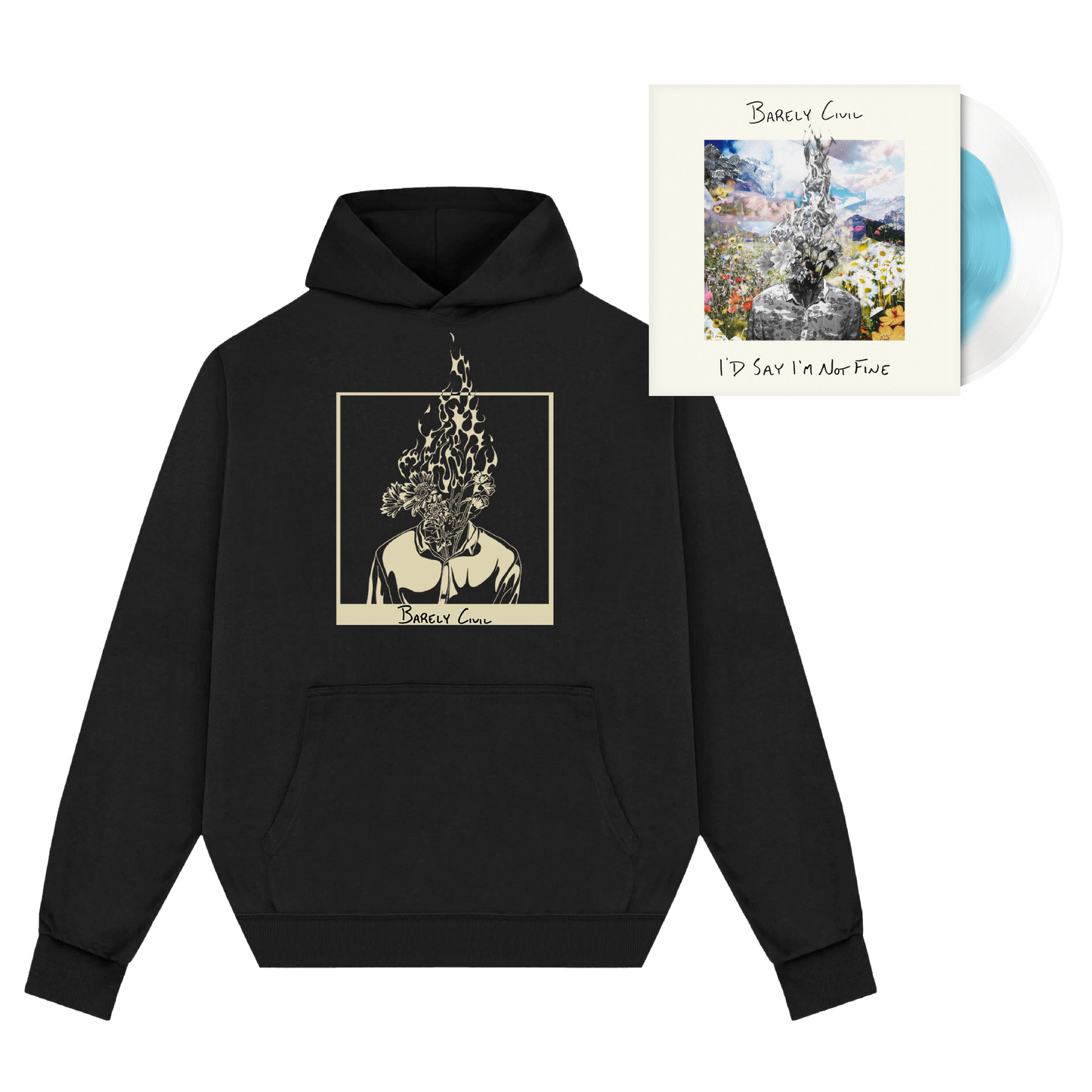 Barely Civil - "I'd Say I'm Not Fine" Vinyl & Hoodie Bundle