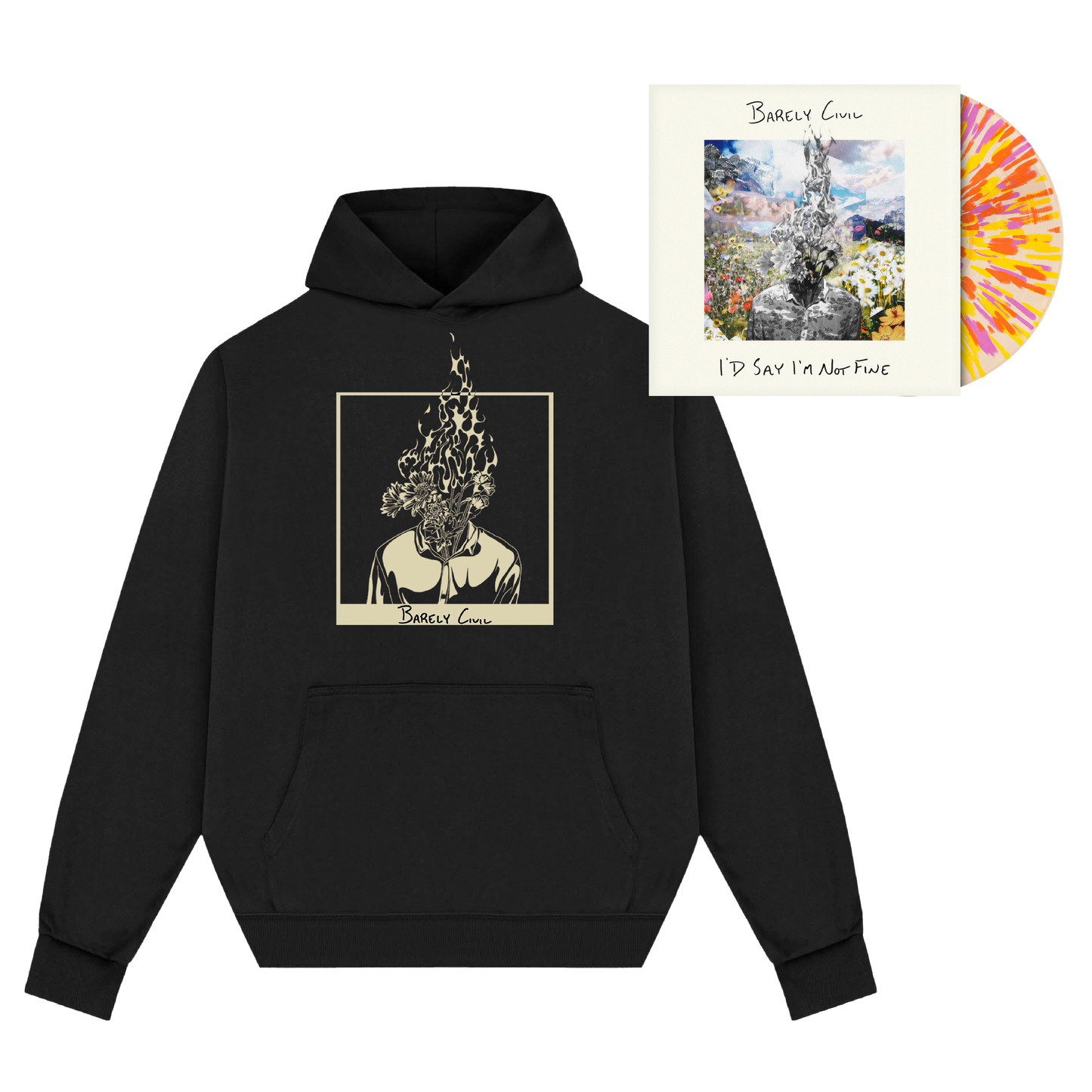 Barely Civil - "I'd Say I'm Not Fine" Vinyl & Hoodie Bundle